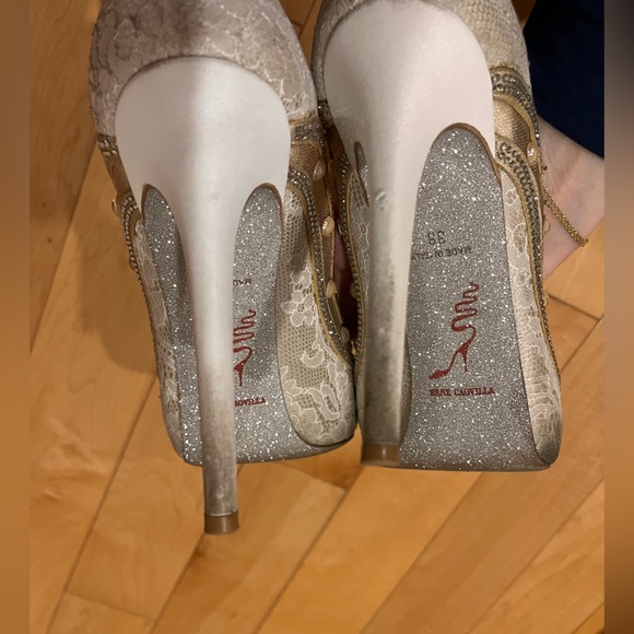 Rene Caovilla white lace strass heels, size 38 - Picture 4 of 7